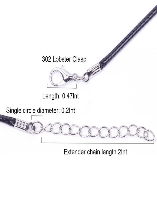 BFANGZ Necklace Cord,Black Necklace String Rope with Clasp, 20 Inch Black Waxed Cotton Cord Necklace Bulk for Charms Pendants, Bracelets, Necklaces, Jewelry Making Supplies and Beading Supplies(20pcs) - Image 2